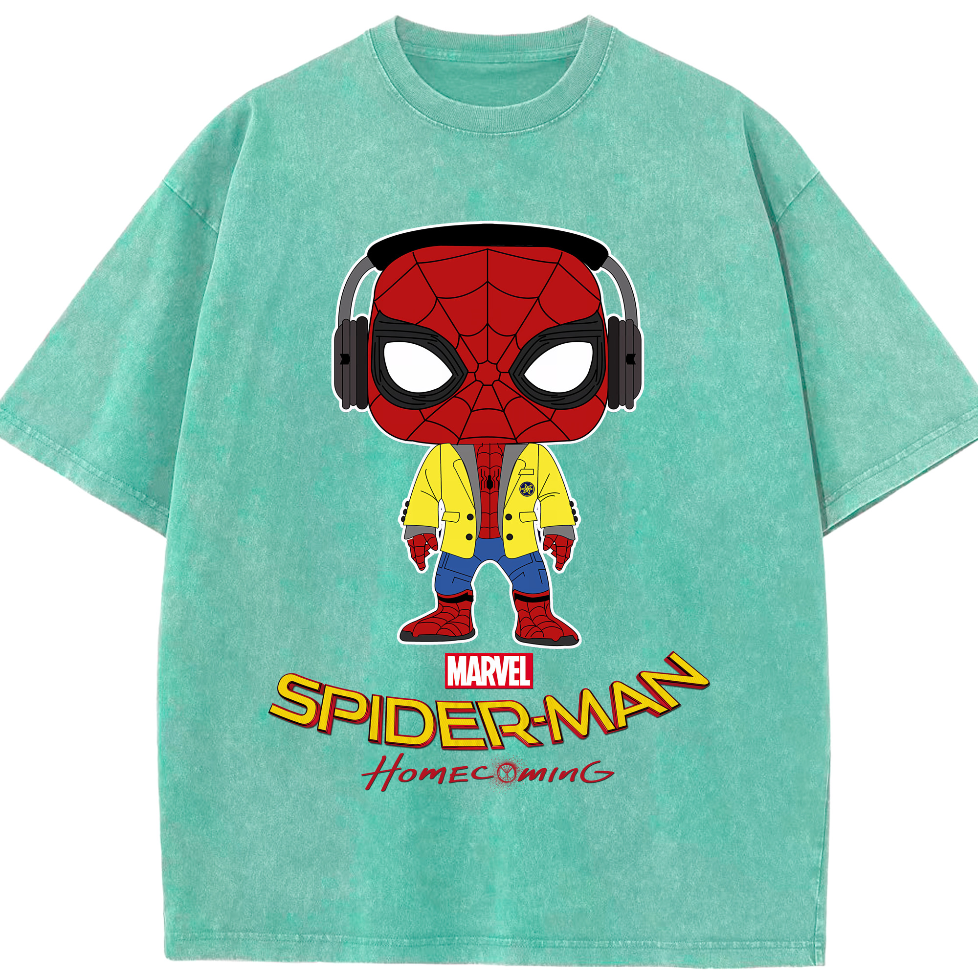 （画像用） Spider Man スパイダーマン 綿100% ヴィンテージ風 半袖Tシャツ（フロントプリント）